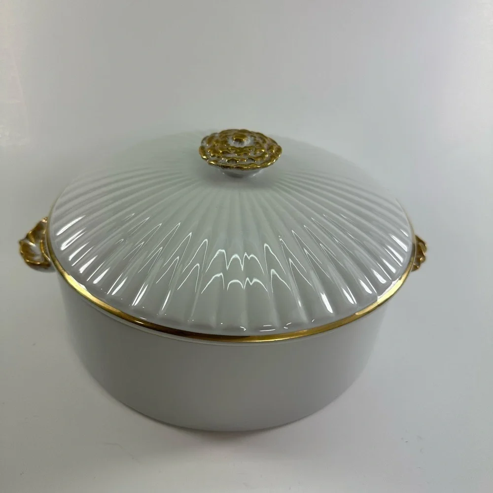 Vintage Mid Century Shafford Golden Heirloom  8” Covered Casserole Bowl Japan